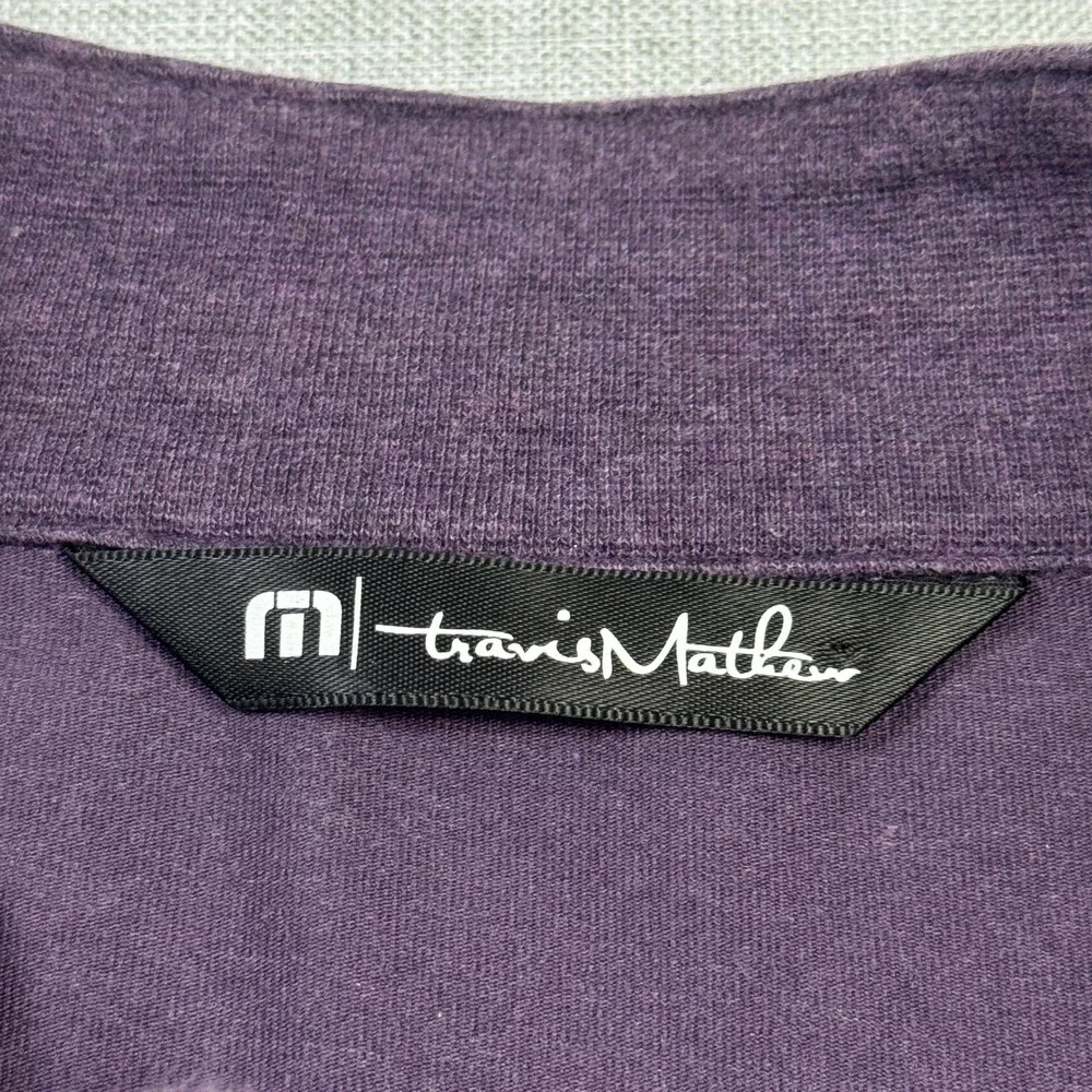 Travis Mathew 1/4 Zip Golf‎ Pullover Mens XL Purple Mock Neck Cotton Polyester